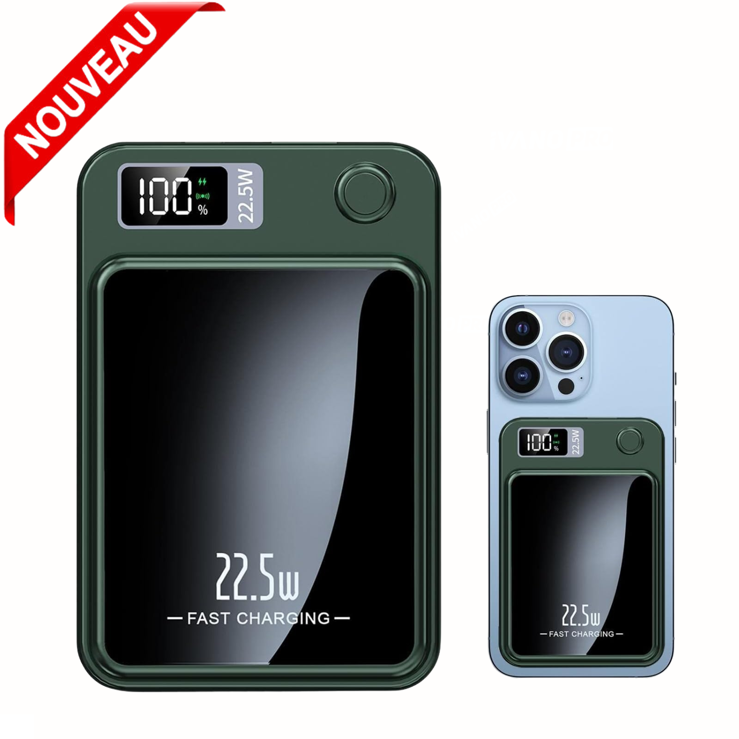 Power Bank Magnétique 10 000 mAh – Charge Rapide 15W/22,5W, USB-C PD/QC3.0 thumbnail 1