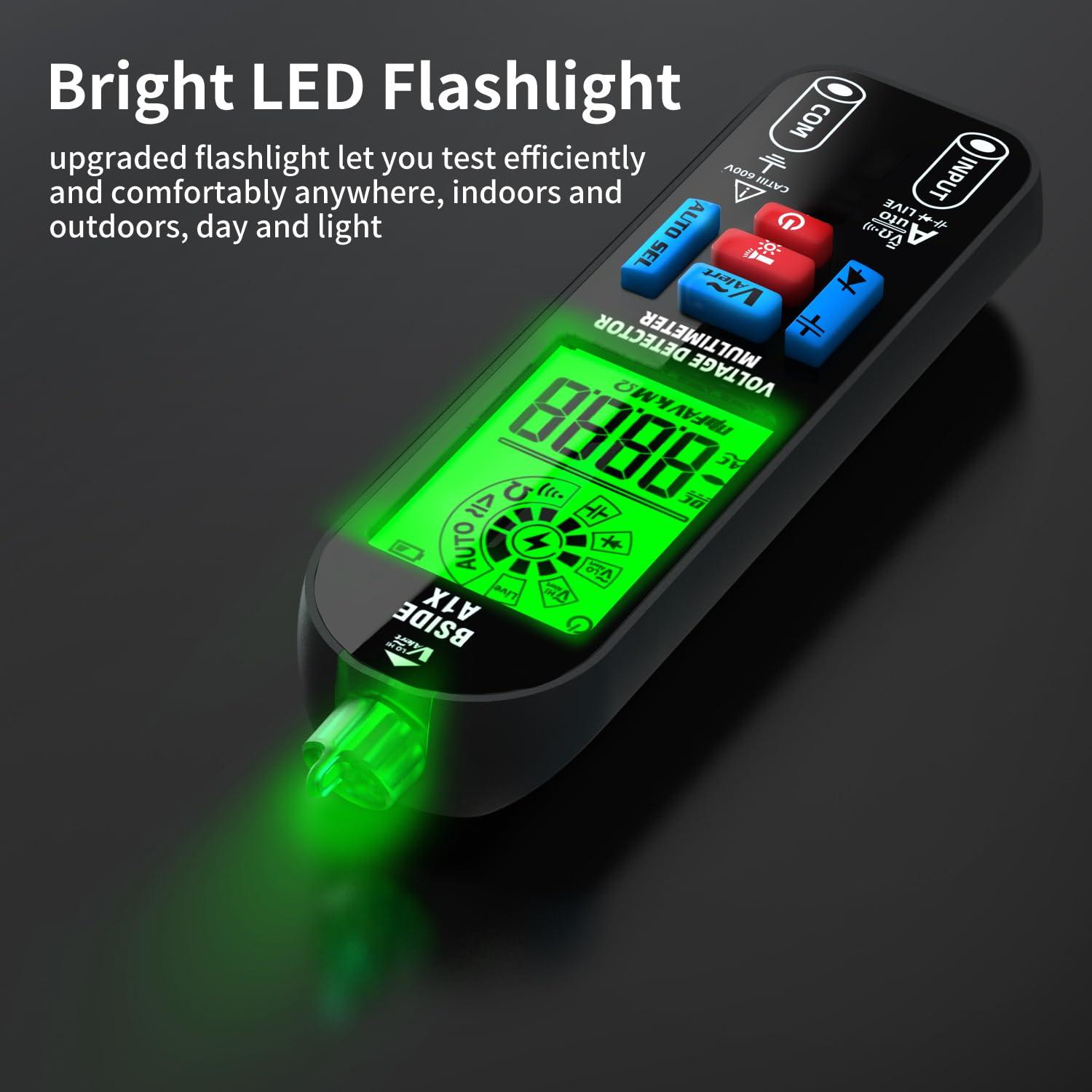 Multimètre Intelligent Lcd Hd Rechargeable – Mesure Tension, Courant et Résistance