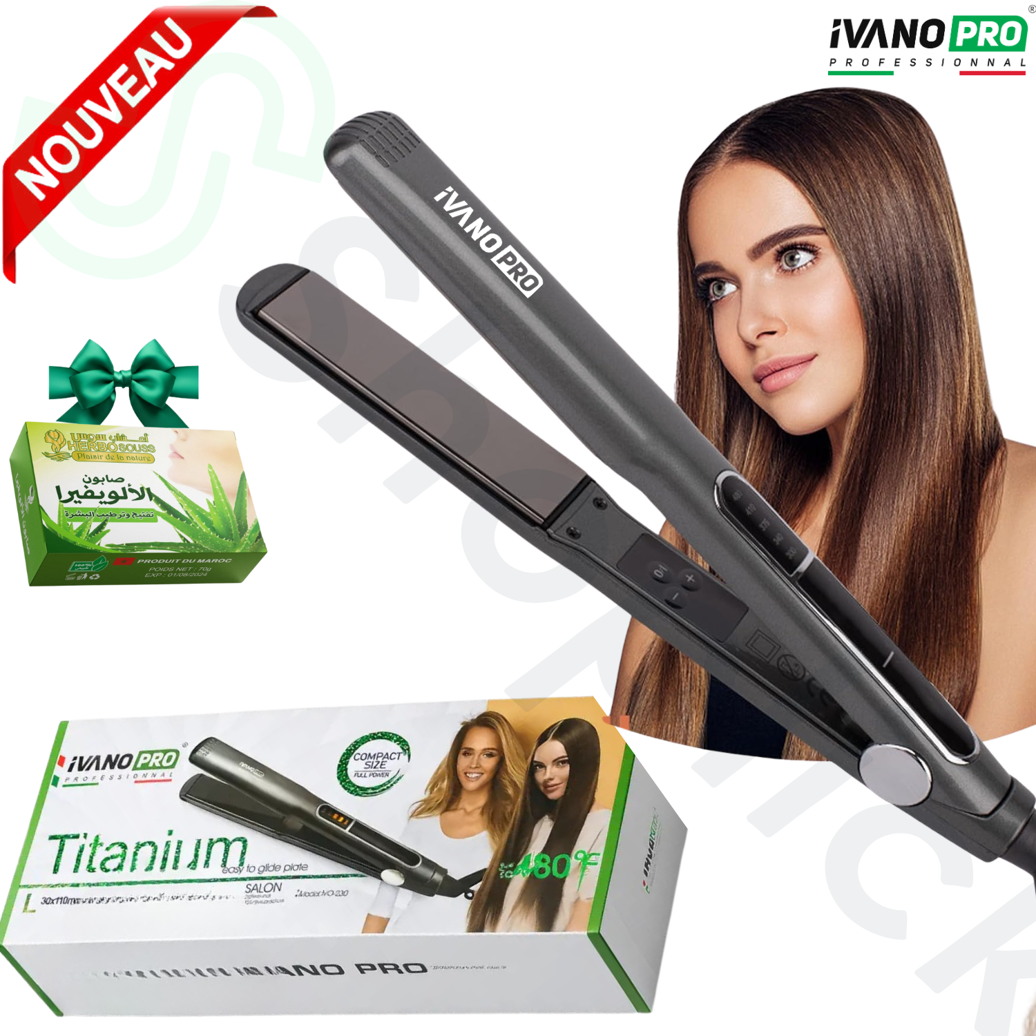 Lisseur IVO-230 Titanium 480°F – Pro Style
