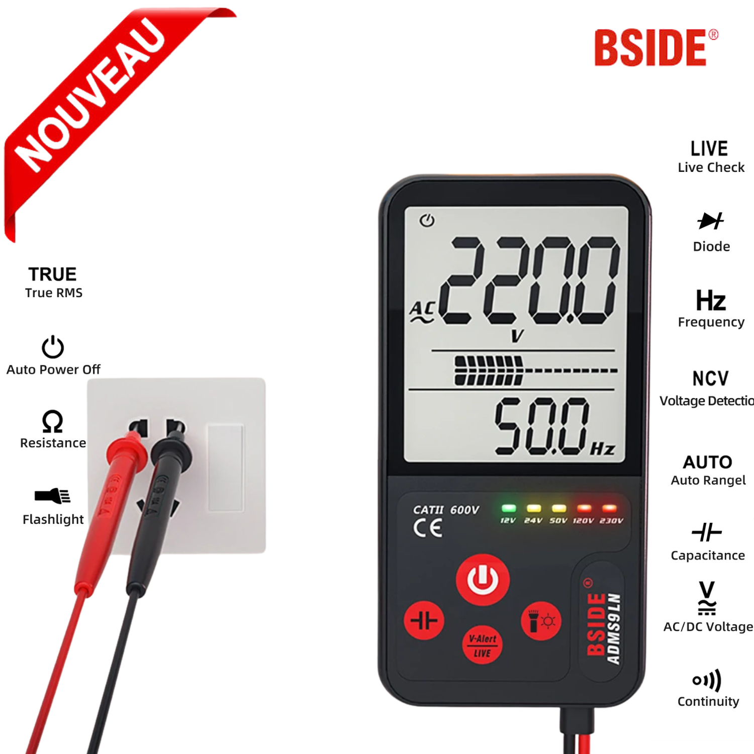 Multimètre Intelligent Ultra-Minces avec Lcd
