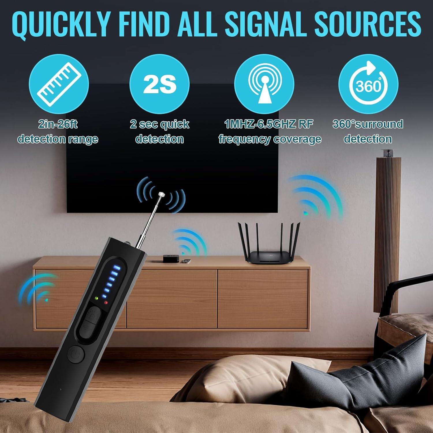 Détecteur Anti-Caméra et GPS RF pour Voiture, Hôtel et Véhicule – Scanner Micro et Lentilles thumbnail 4