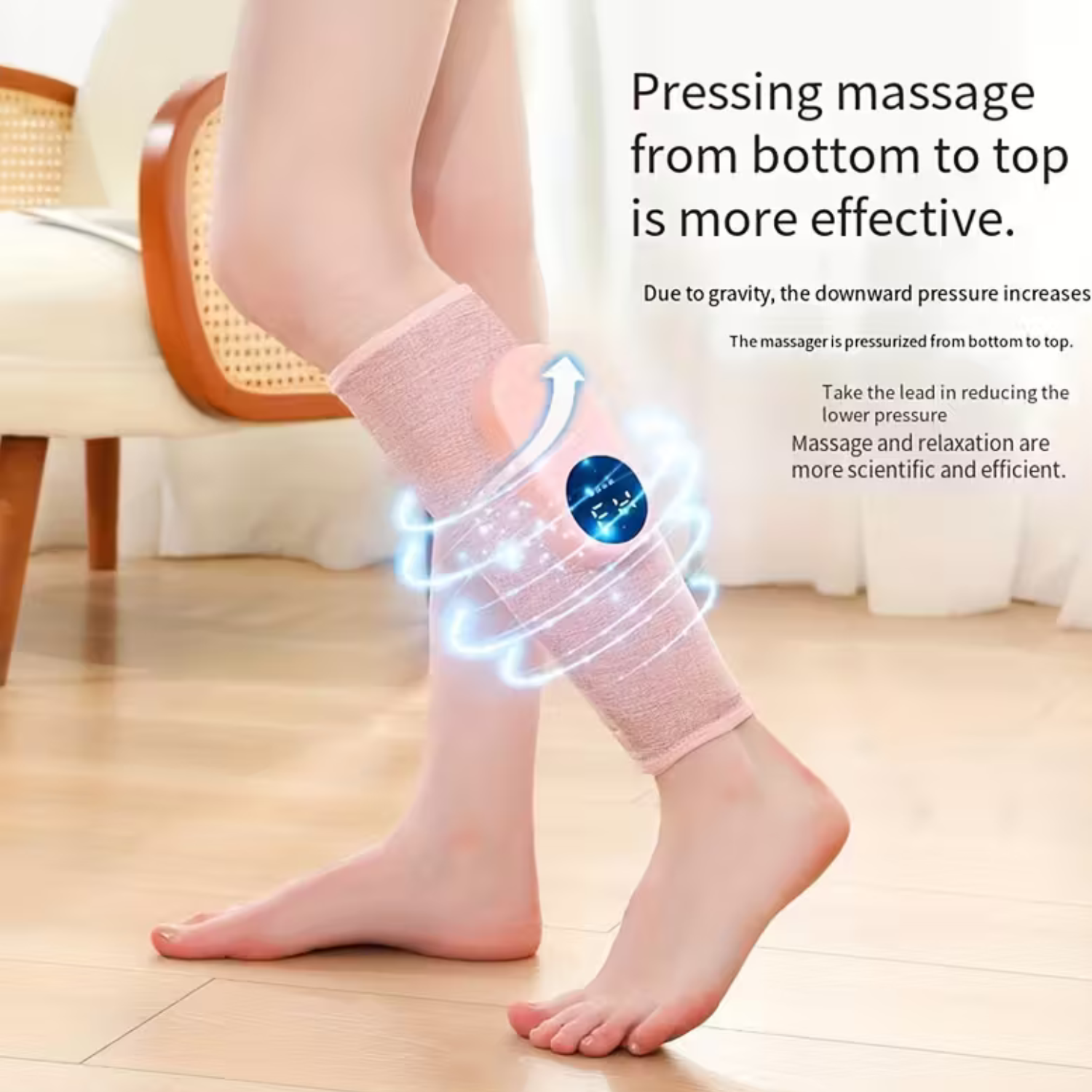 Masseur de Jambes à Pression d’Air avec Chaleur et Batterie Rechargeable – Usage Domestique (Couleur Aléatoire) thumbnail 2