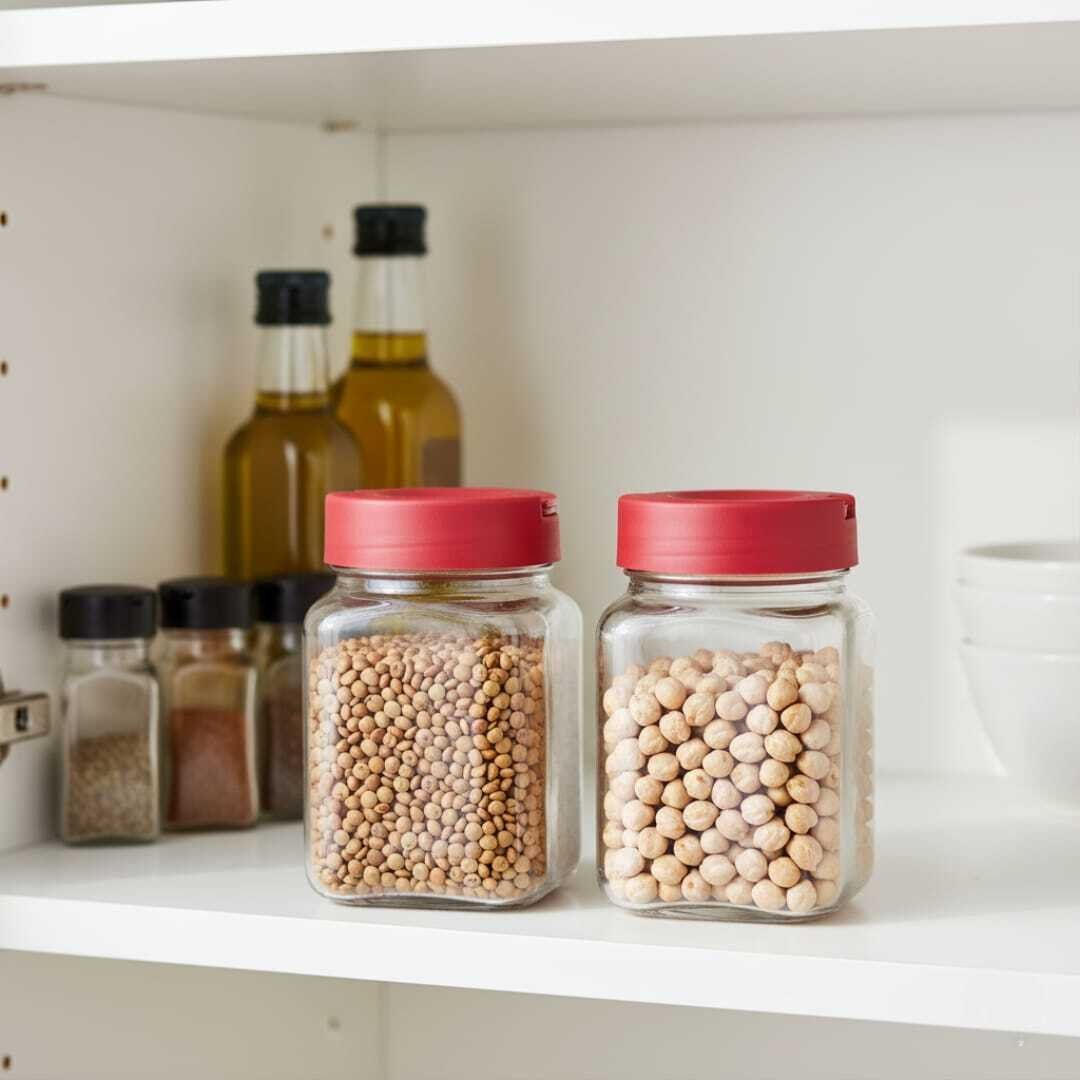 SET 2 Bocaux de Conservation en Verre 1.4L avec Couvercle Rouge – Stockage Alimentaire Hermétique thumbnail 1