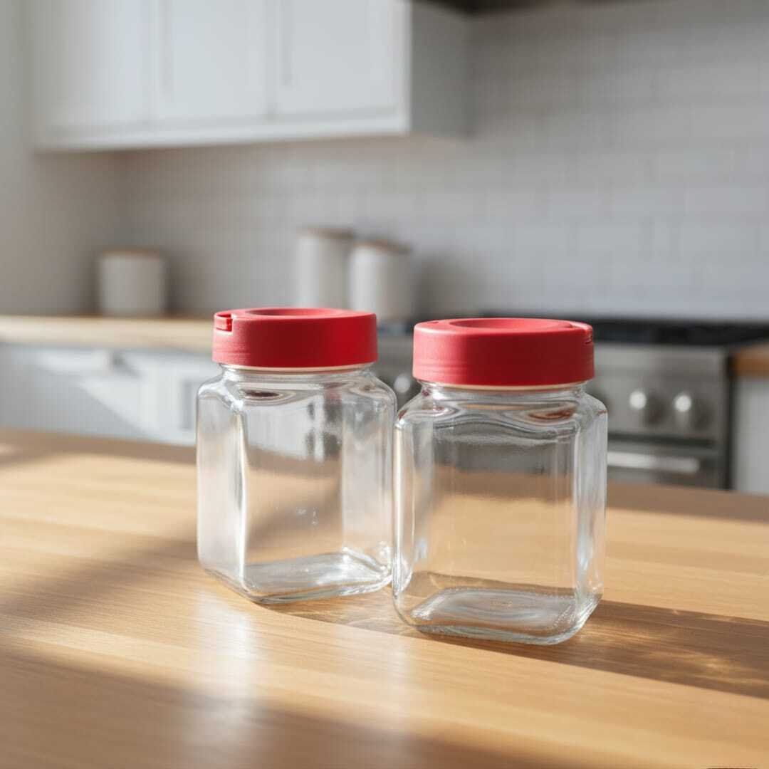 SET 2 Bocaux de Conservation en Verre 1.4L avec Couvercle Rouge – Stockage Alimentaire Hermétique thumbnail 4