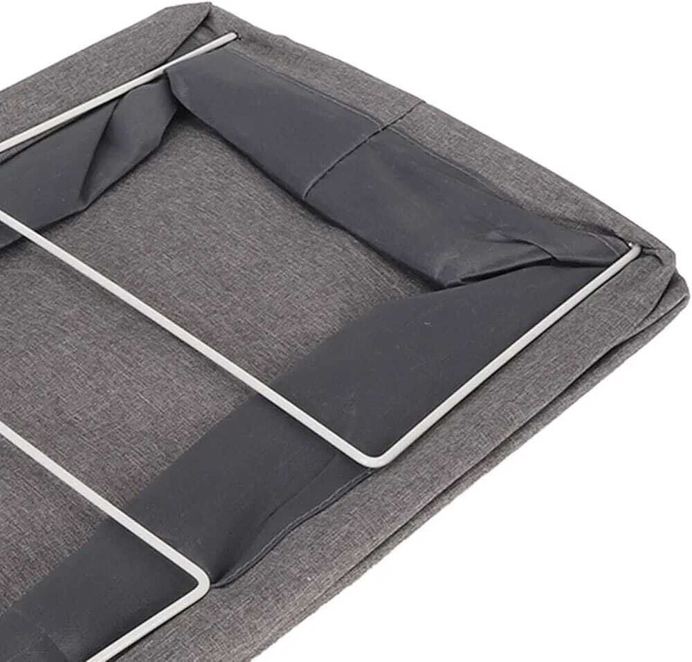 Lot de 2 boîtes de rangement pliables avec poignée, 18 l, pour étagères, tiroirs, en tissu, pour vêtements, draps, pulls, t-shirts, couvertures (47 x 28 x 19 cm, gris) thumbnail 4