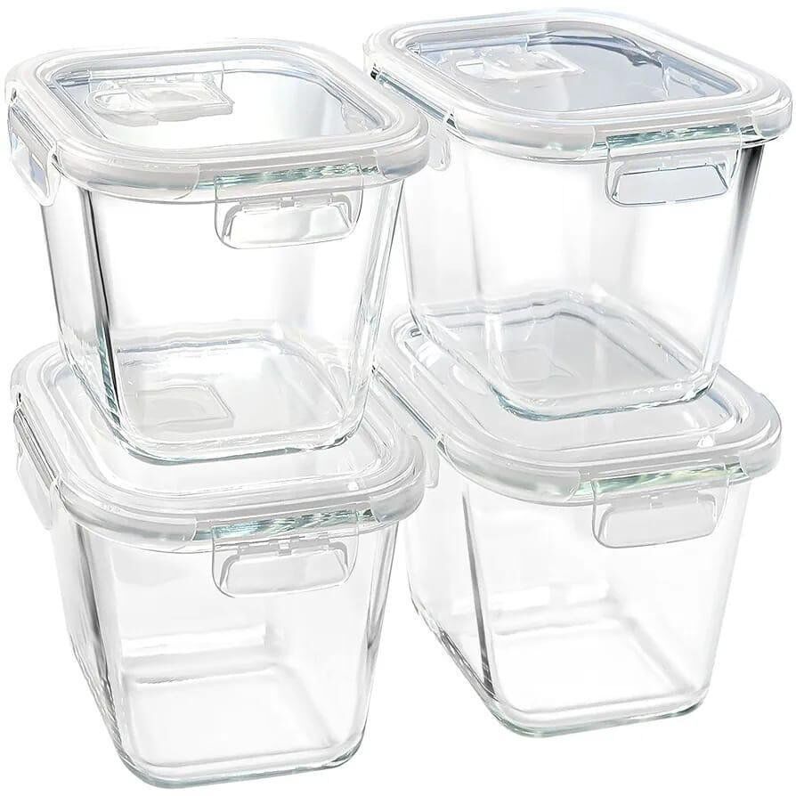 Set 4 Boîtes en Verre Hermétiques Verre Pyrex Résistant a la Chaleur -  Rond -1l  thumbnail 1