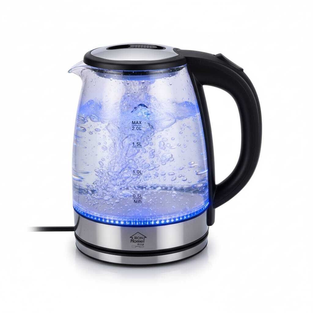 Bouilloire Électrique - 2L - 1500W - Verre Transparent résistant à la chaleur - Arrêt Automatique-bas inox thumbnail 2