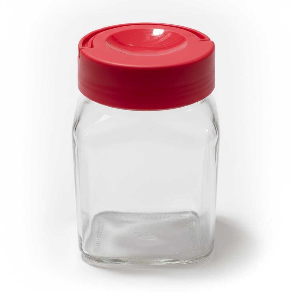 Bocal de Conservation en Verre 1,4 L avec Couvercle Rouge – Stockage Alimentaire Hermétique