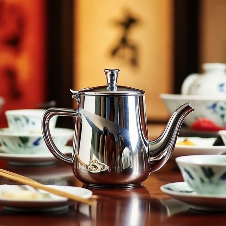 Théière En Inox Stanless - Finition Miroir - Compatible Lave-vaisselle -384 Ml thumbnail 3