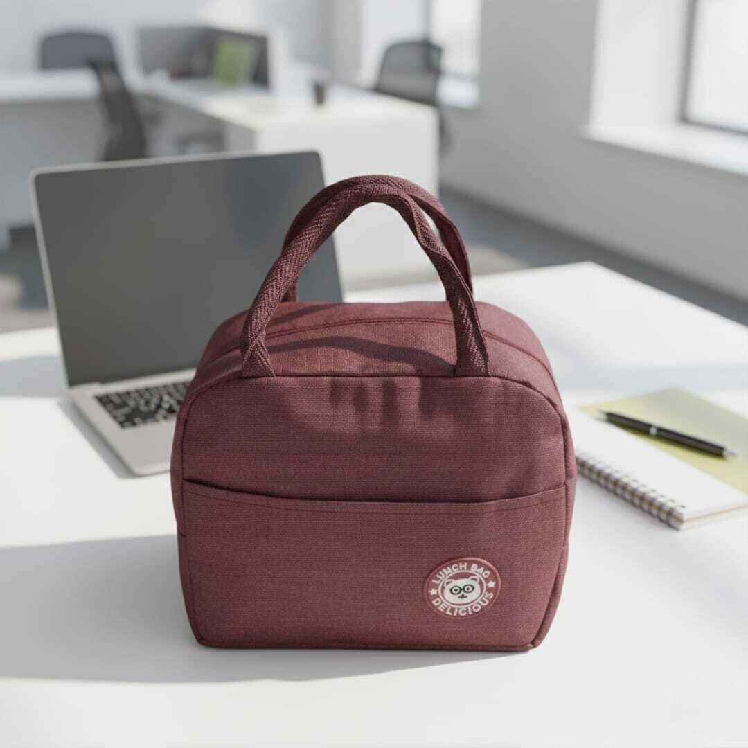 Sac à Lunch Isotherme à Déjeuner en Tissu Oxford –  23CM/20CM -Bordeau