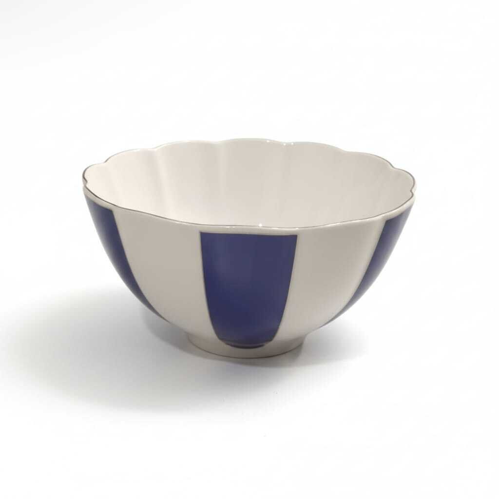 Bol En Porcelaine Bleu Et Blanc Avec Détails Doré – Élégant Et Raffiné 23cm