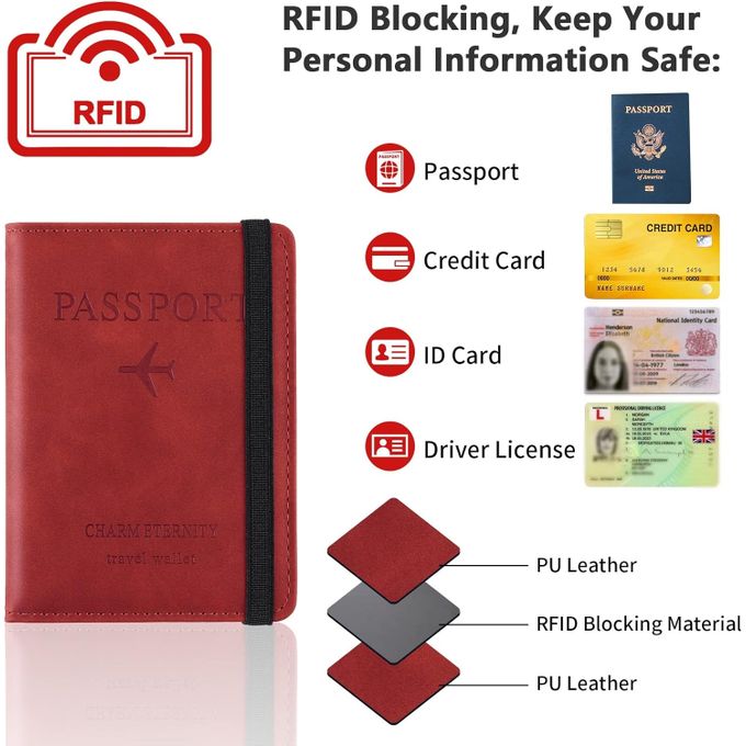 Porte-Passeport De Voyage En Cuir PU Avec Technologie Antivol