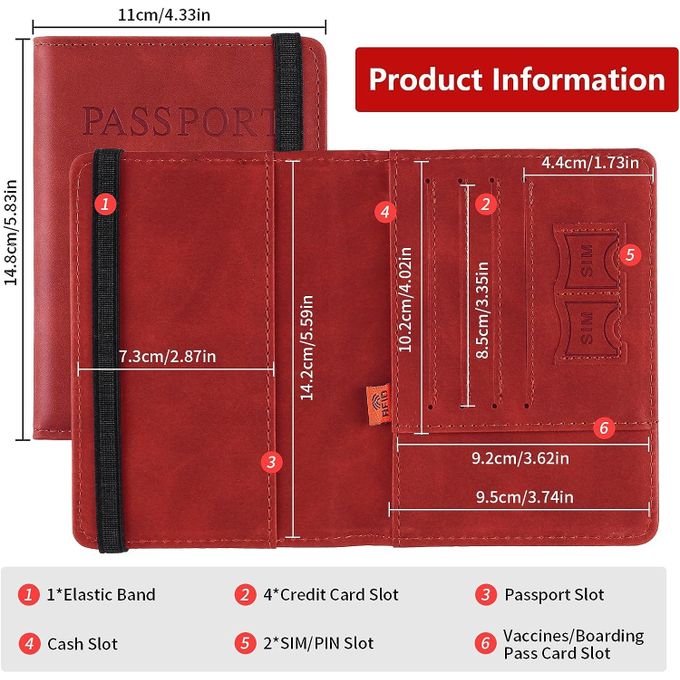 Porte-Passeport De Voyage En Cuir PU Avec Technologie Antivol