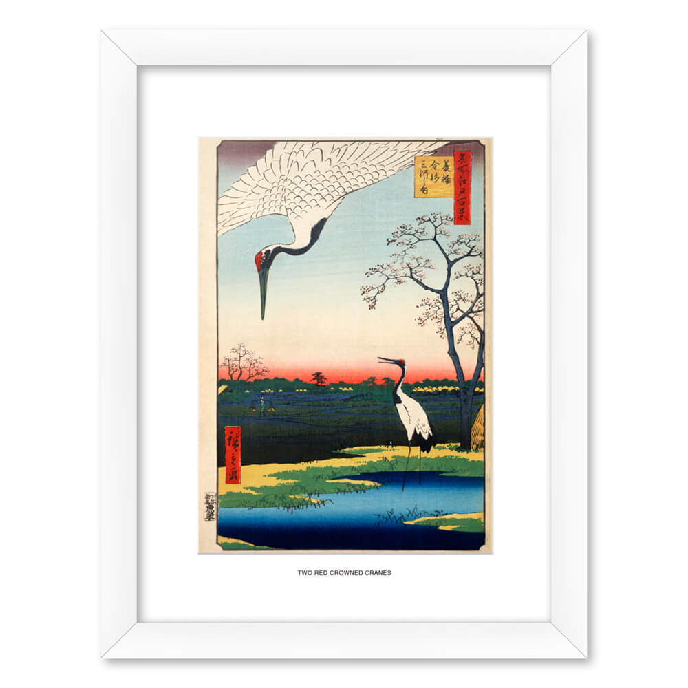 Cadre Two Red-crowned Cranes 30x40cm