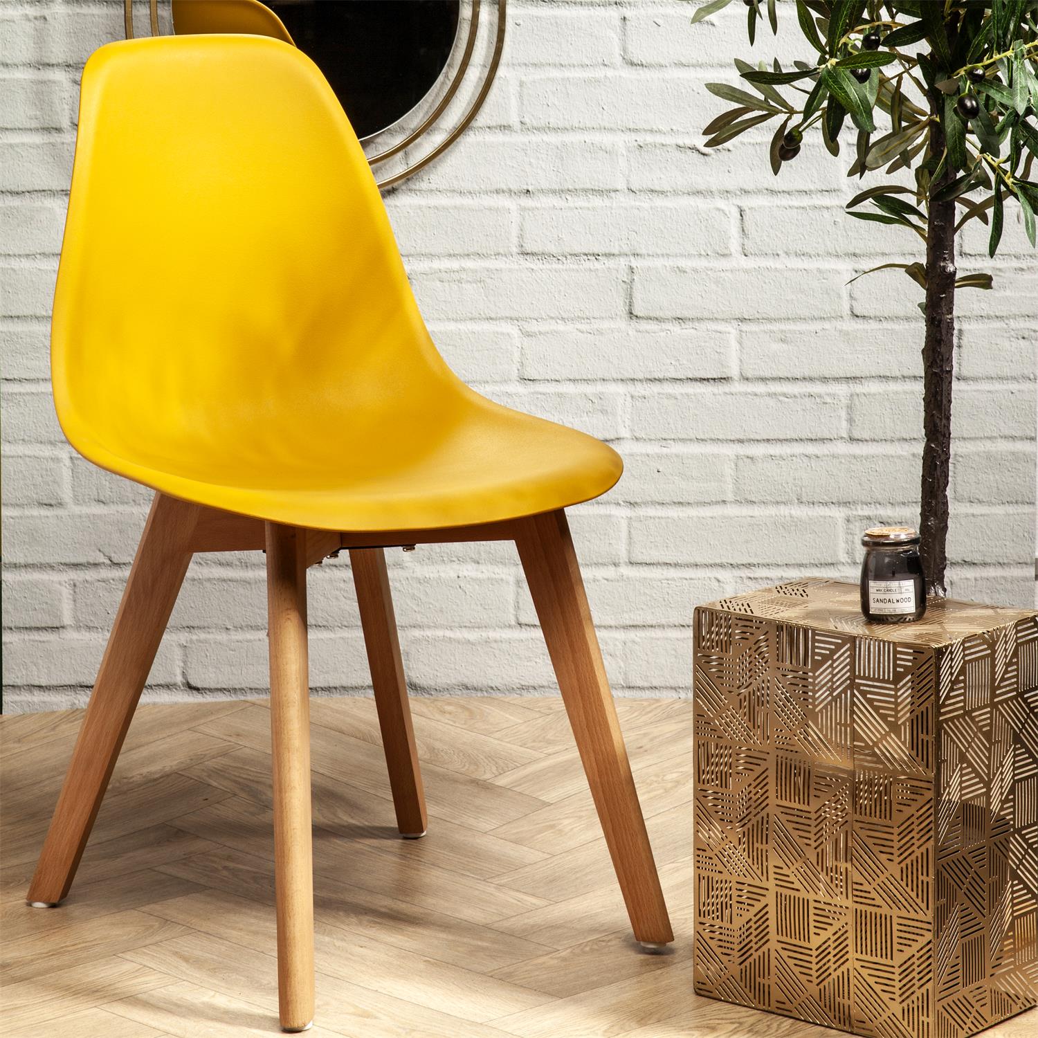 Fera Chaise Scandinave Jaune 45.8 X 84.6 X 51.4 Cm thumbnail 3