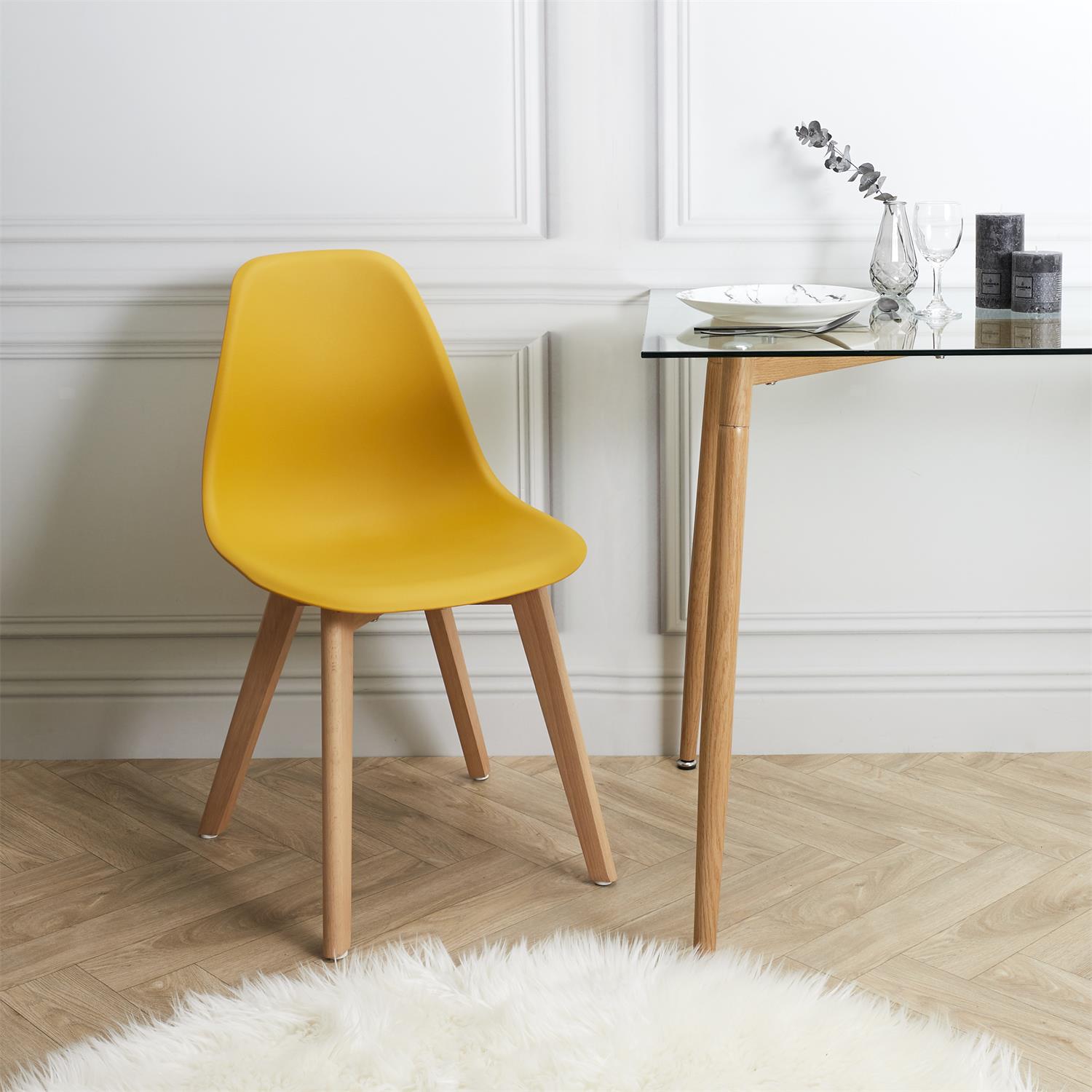 Fera Chaise Scandinave Jaune 45.8 X 84.6 X 51.4 Cm thumbnail 2