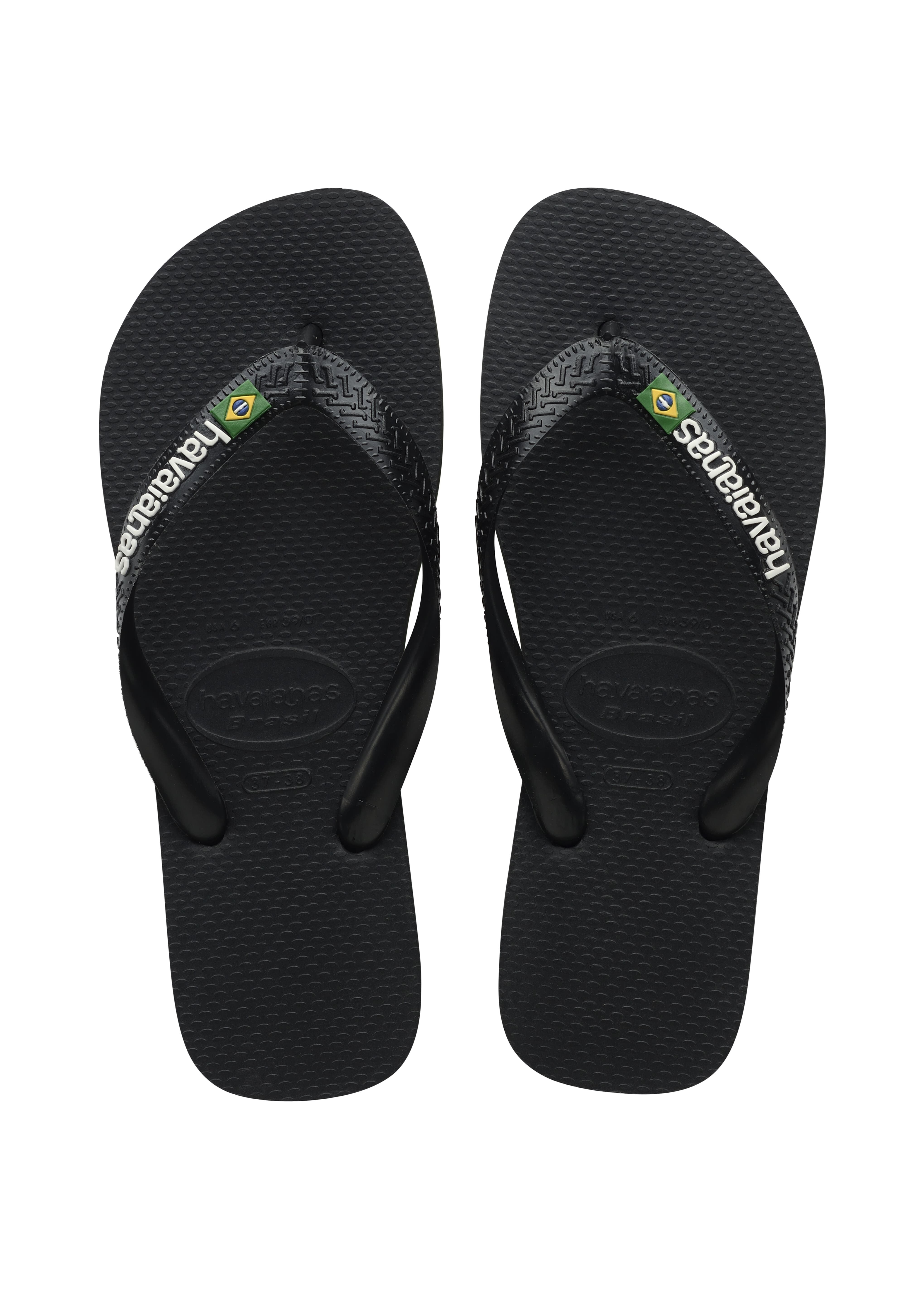 Tongs Brasil Logo noires