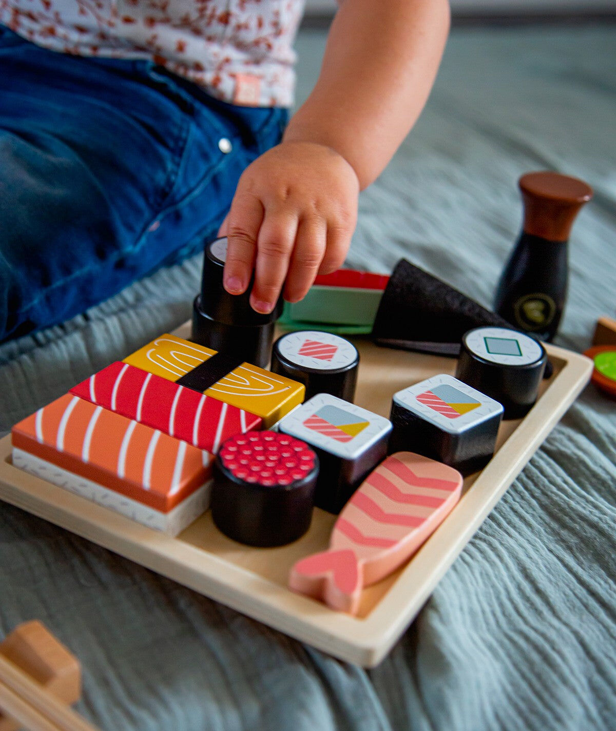 Ensemble à sushi en bois +18M