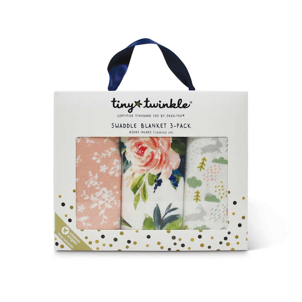 Ensemble de 3 couvertures demmaillotage Kaffle® - Blush