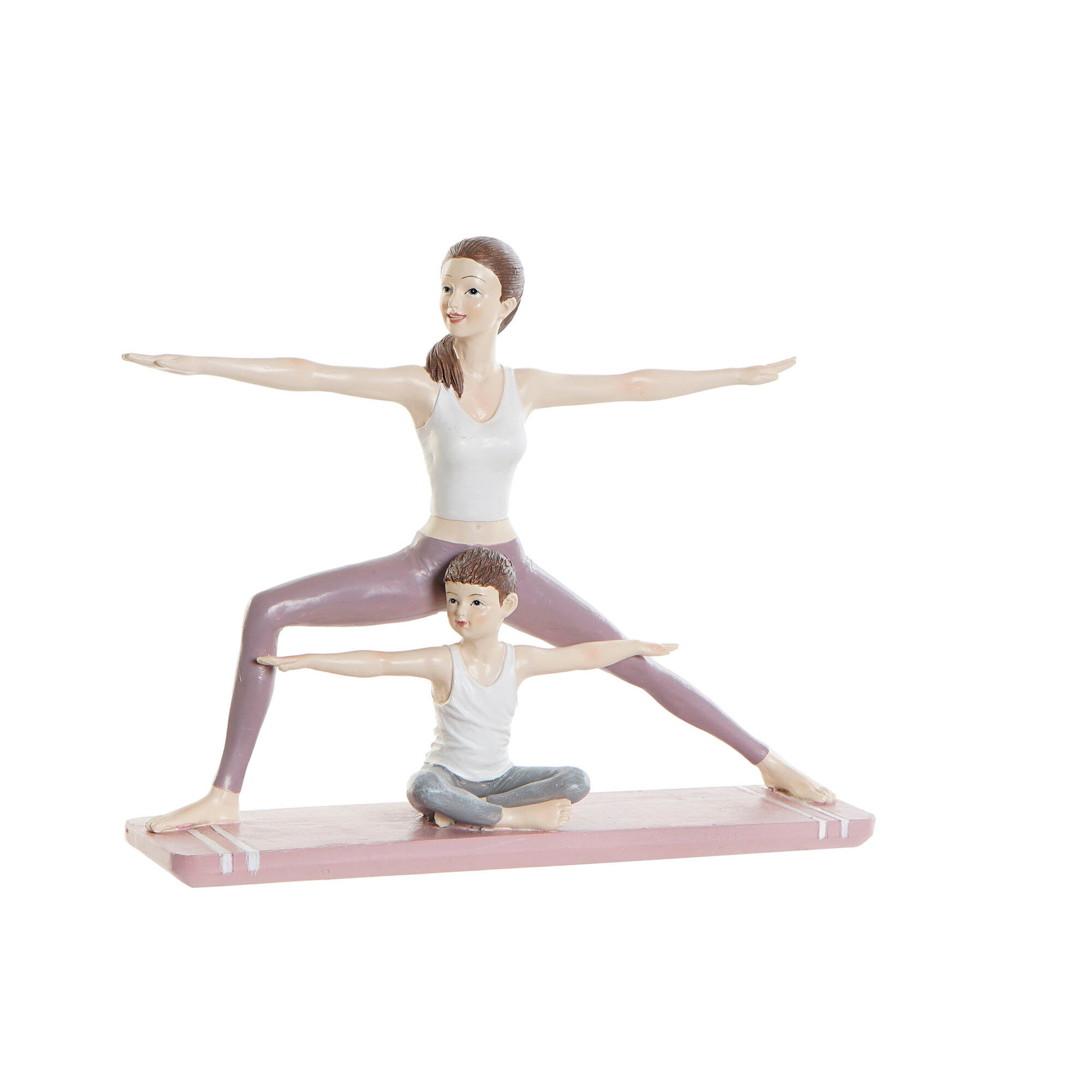 Figurine Mama Yoga Rose en Résine 24x6,5x19,5