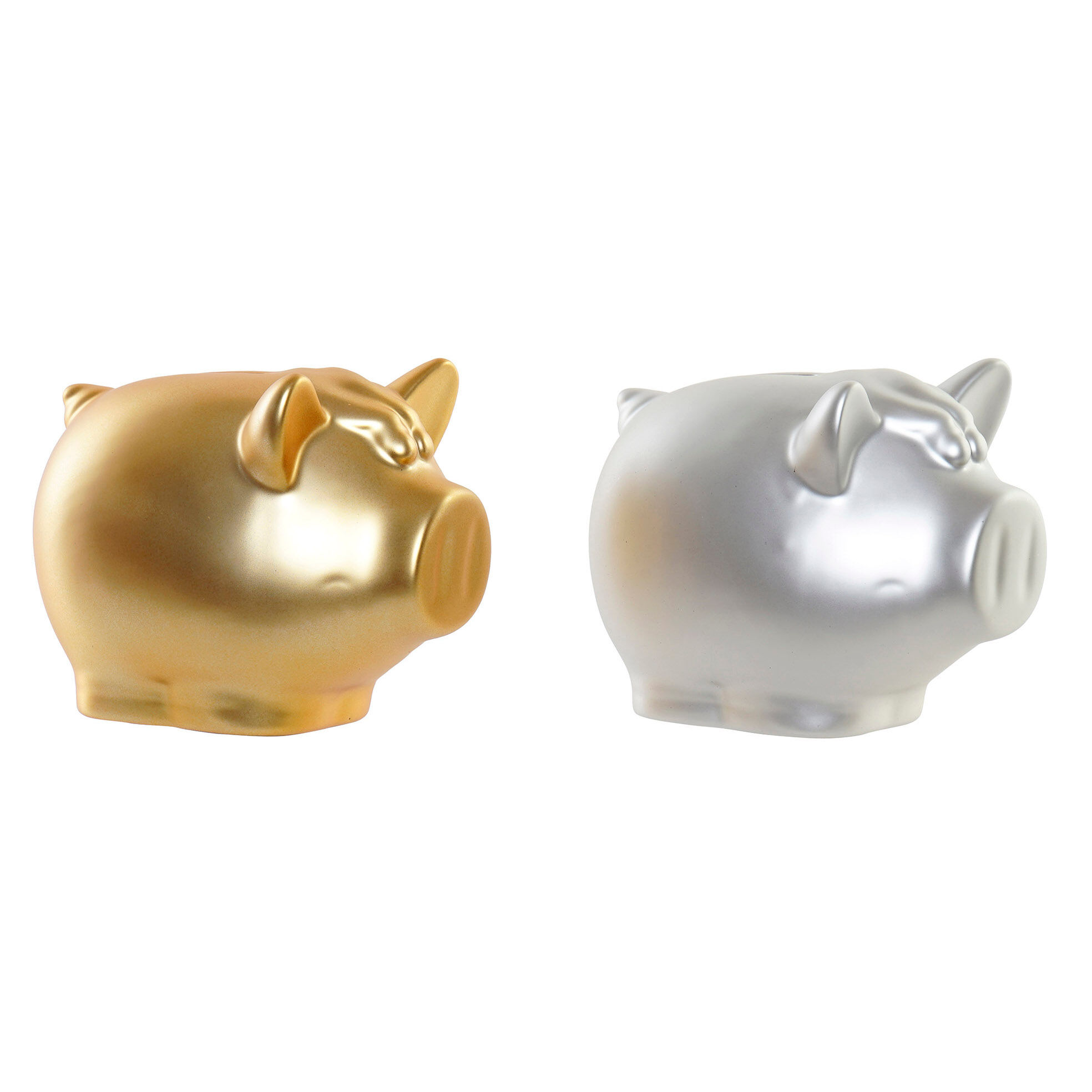 Petit Couchon Set De 2 Tirelires En Porcelaine 12x15x13 Cm