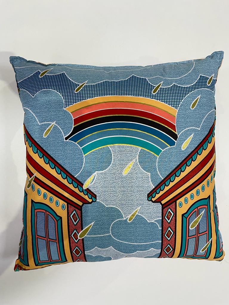 Coussin carré en wax africain