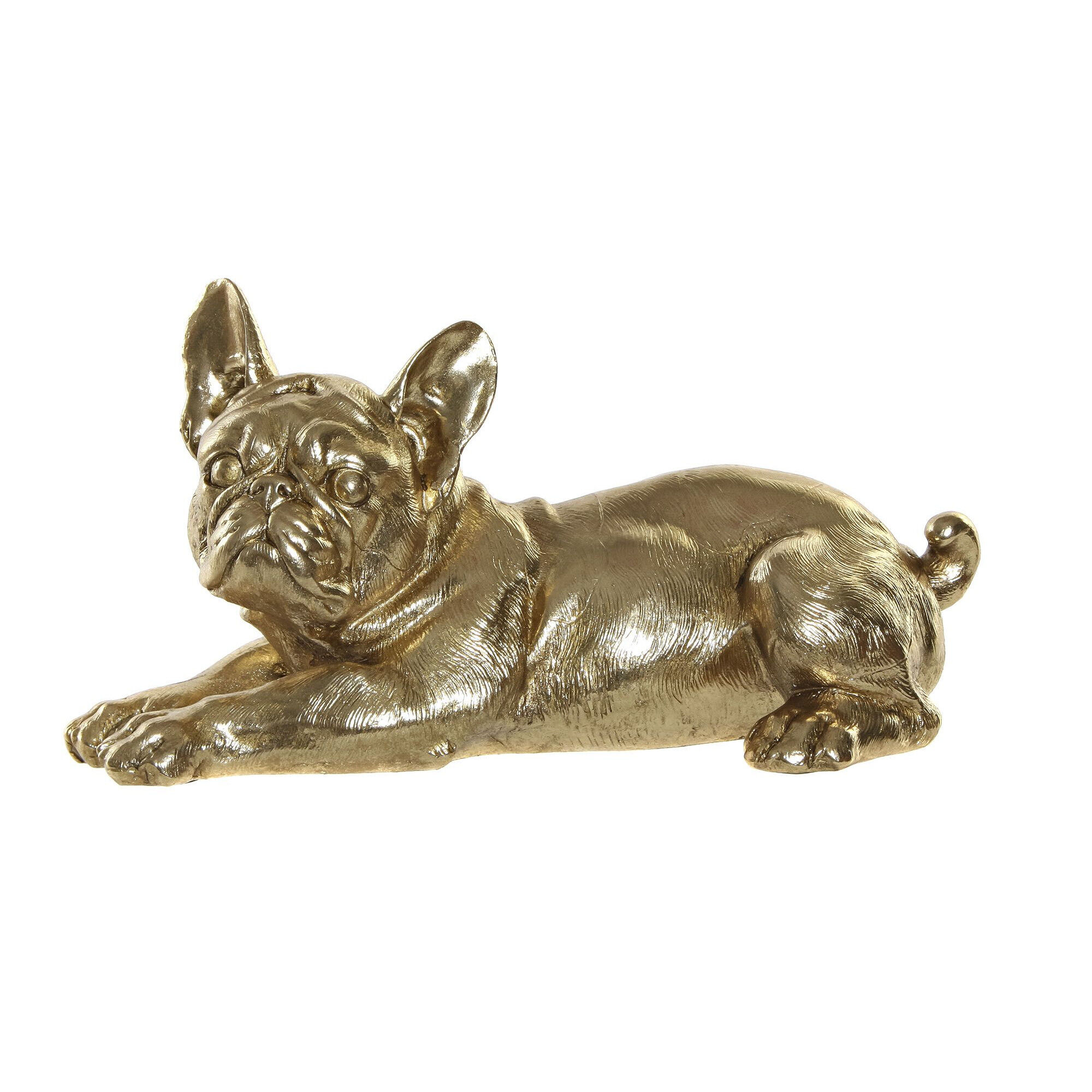 Bulldog Doré Figure Résine 31,5x17x16