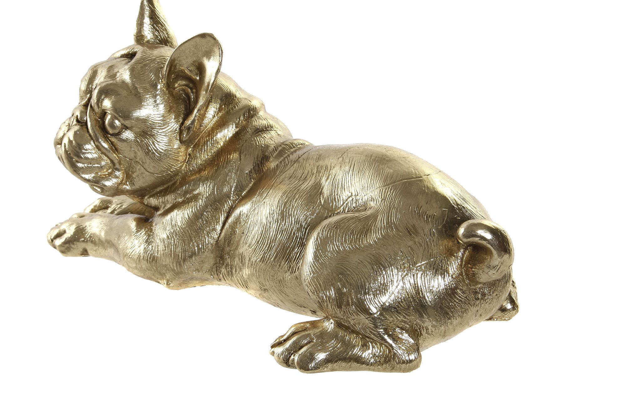 Bulldog Doré Figure Résine 31,5x17x16