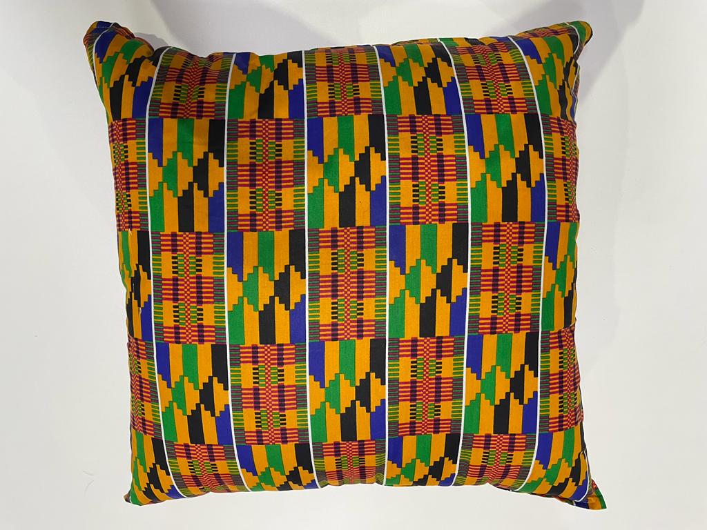 Coussin Carré En Wax Africain N°2 50 X 50 Cm