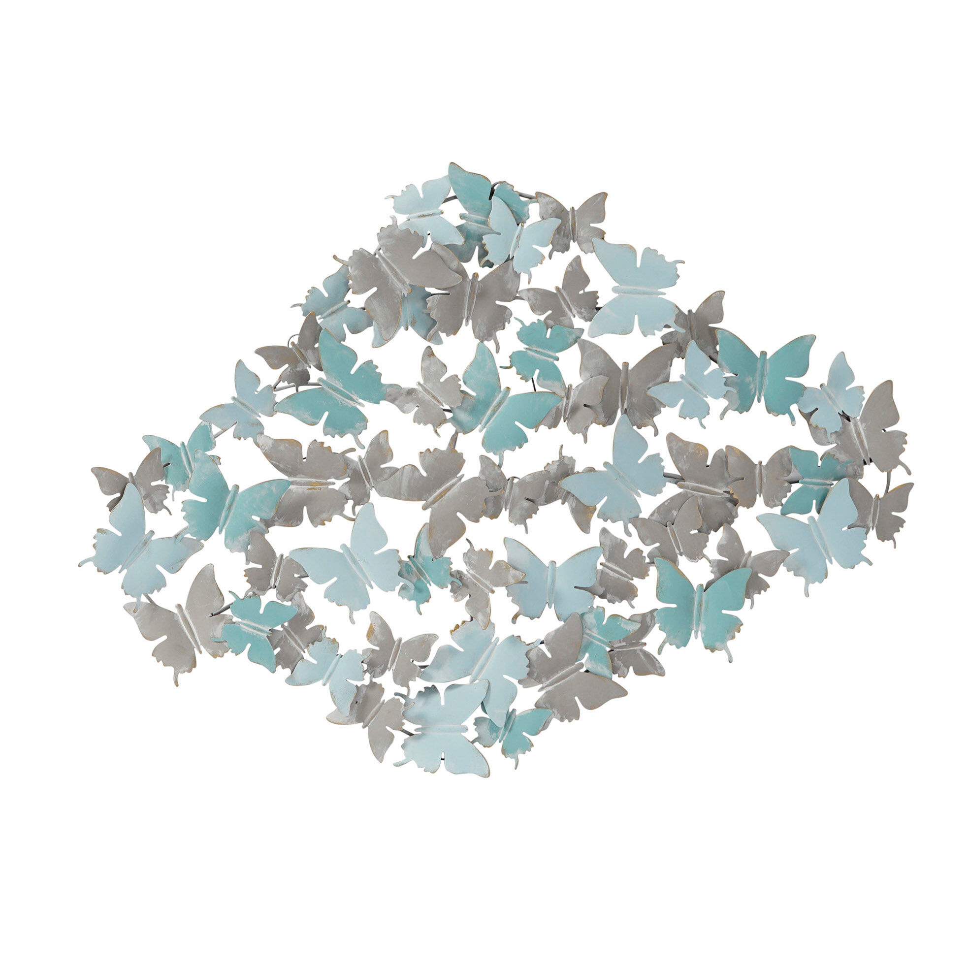 Papillon Bleu Décoration Murale En Métal 100x4x75