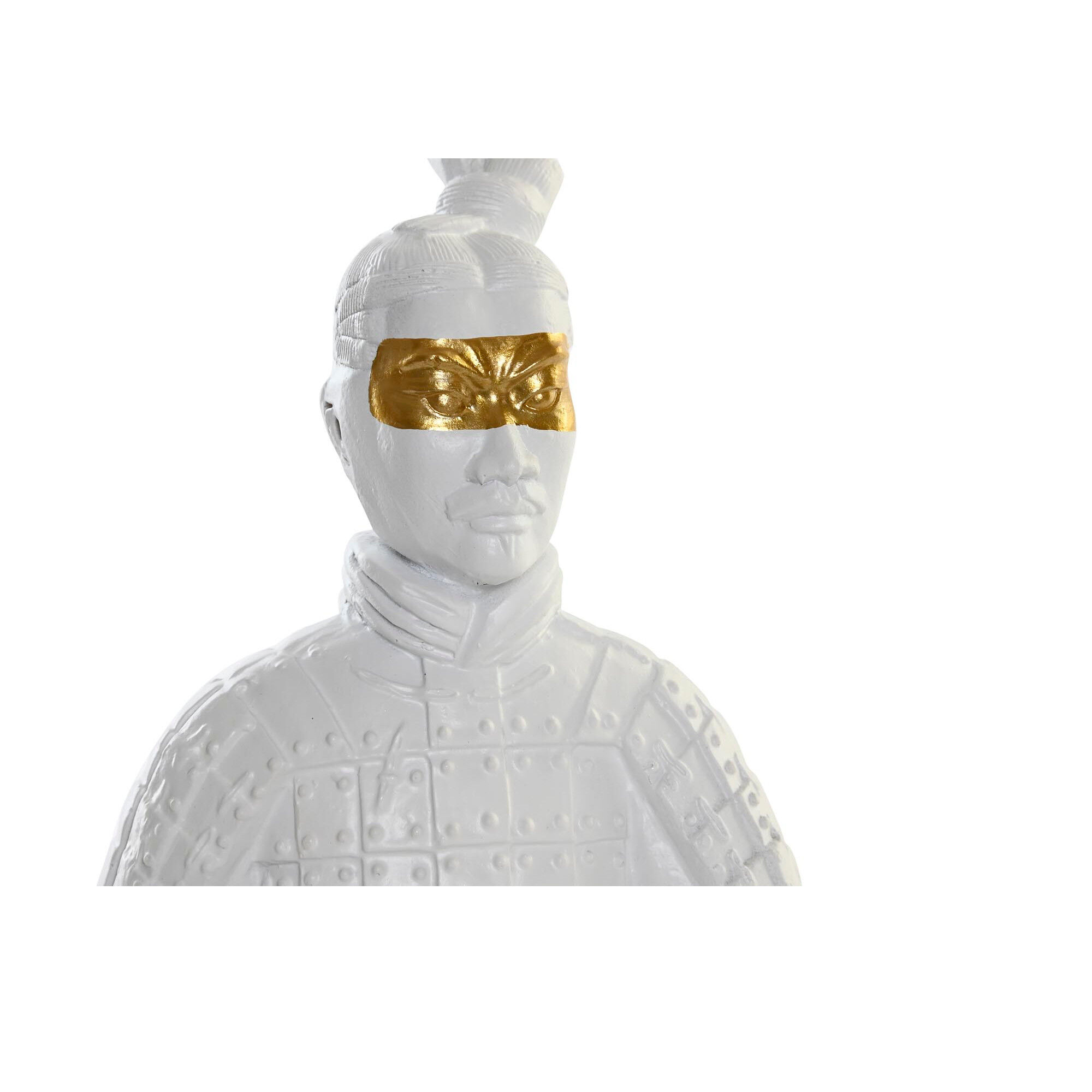 GUERRIER Figure en Résine Blanc 13.5 x 13.5 x 33 cm