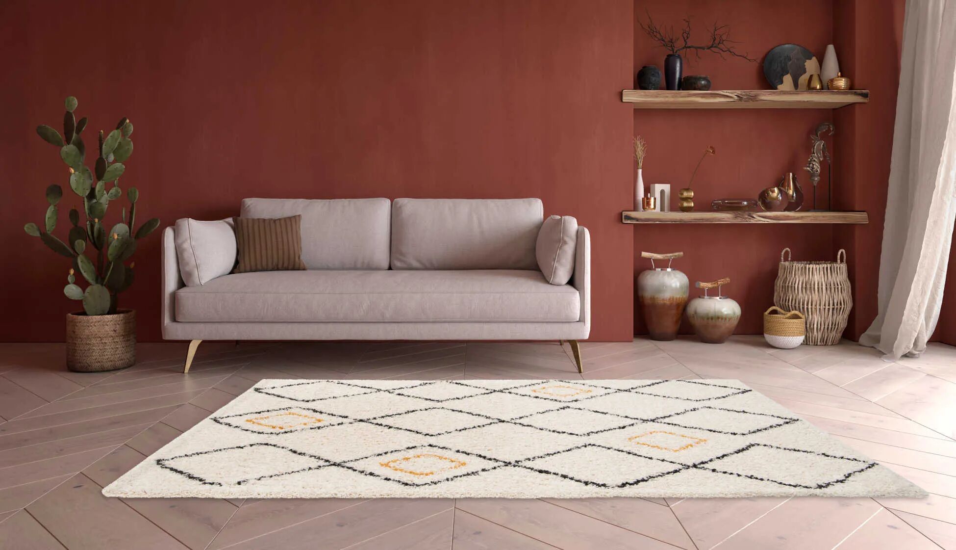 Gipsy n°10 motif losange Tapis moderne 160x230 cm thumbnail 1