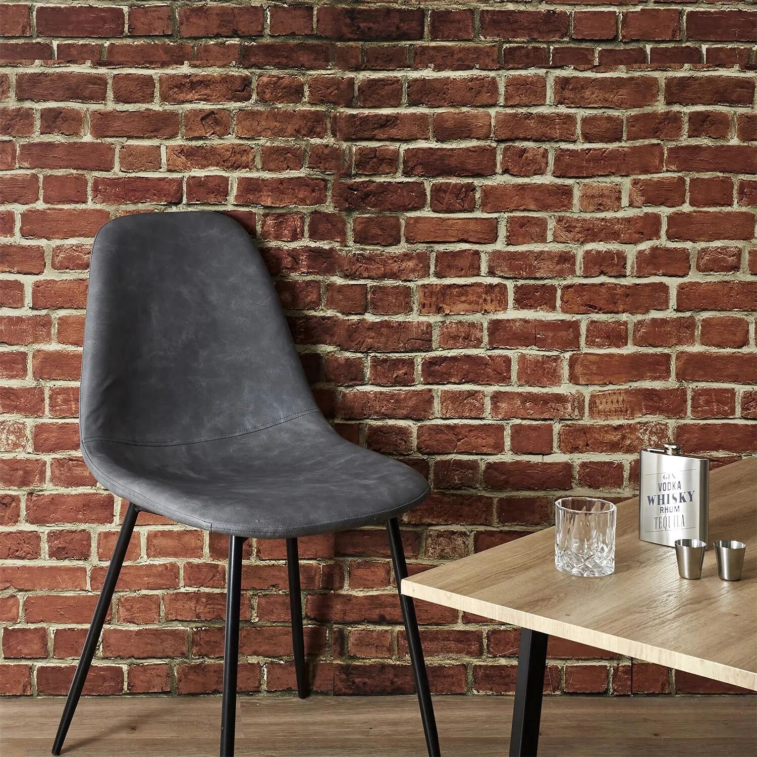 Amber Chaise De Salle À Manger Gris 43.7 X 85.5 X 54.2 Cm thumbnail 2