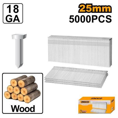 5000 Clous Galvanisés Lisses Calibre18 - 25x1,2 Mm