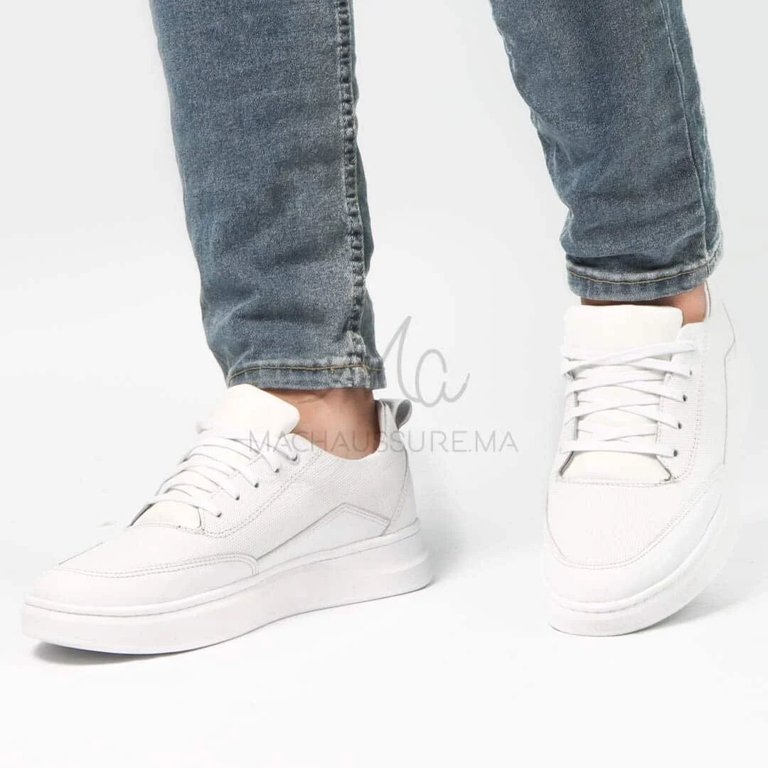 Move - Baskets Basses 100% Cuir – Blanc thumbnail 4