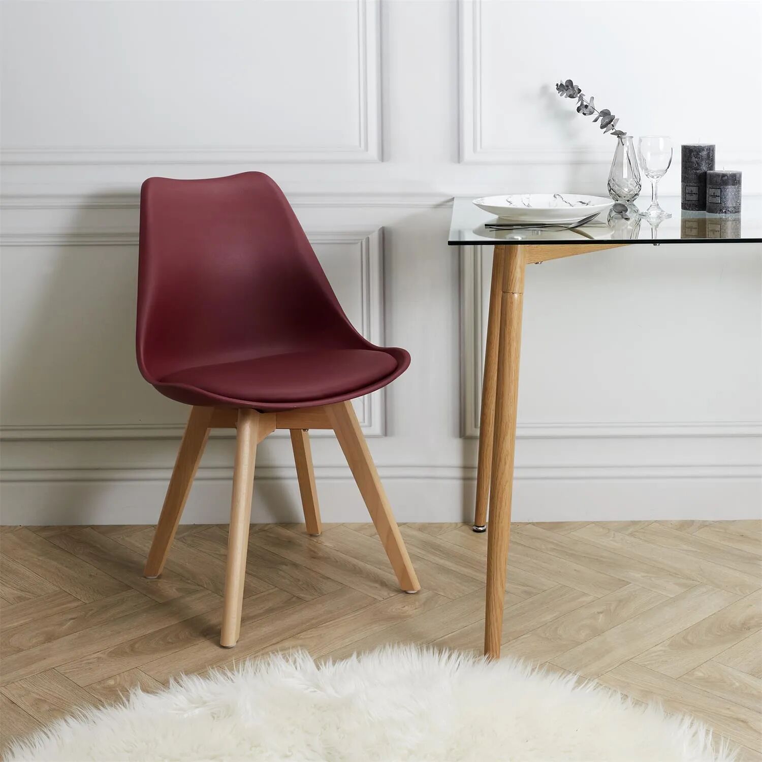 Scandi Chaise - Bordeaux