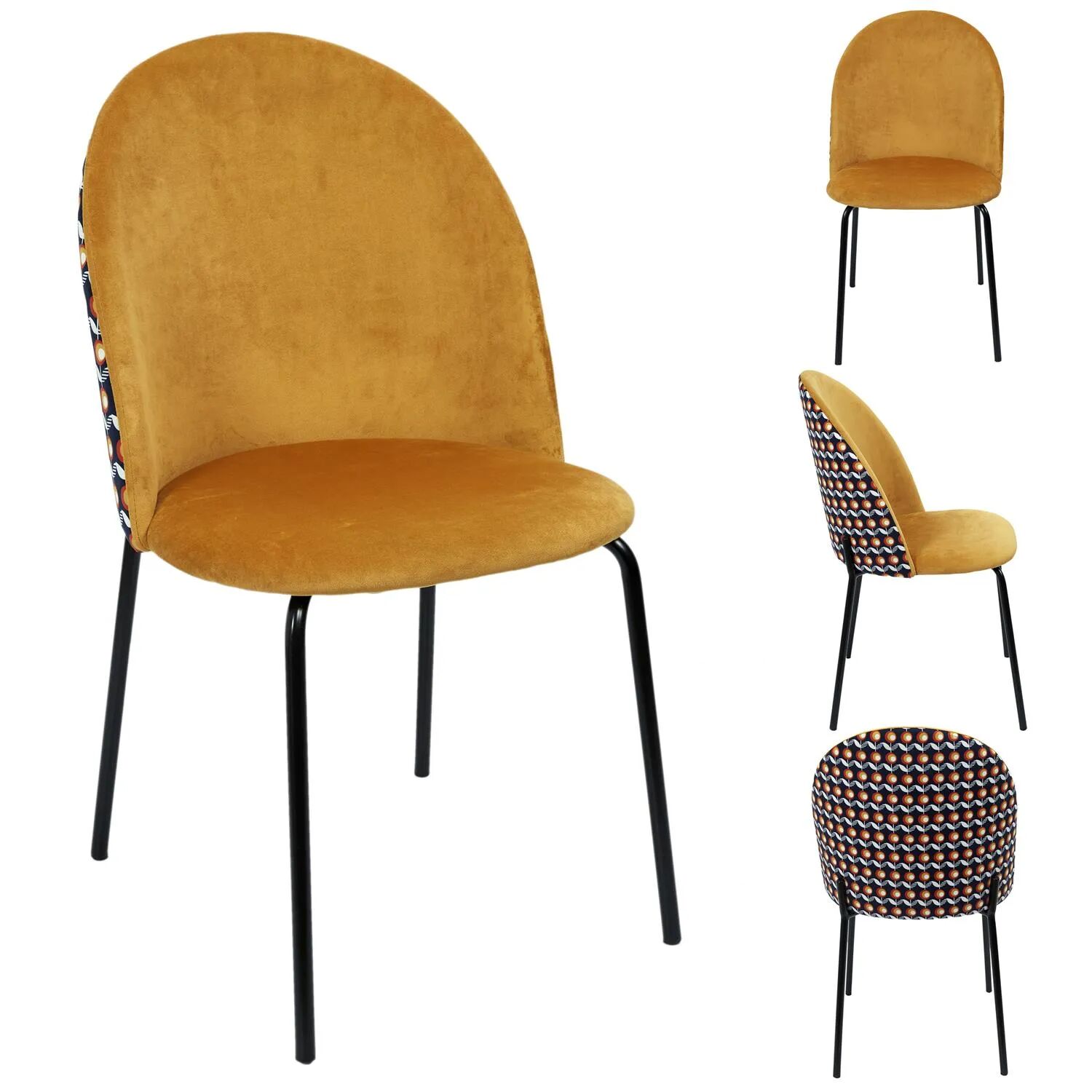 Flower Chaise Bicolore Retro - Moutarde thumbnail 3