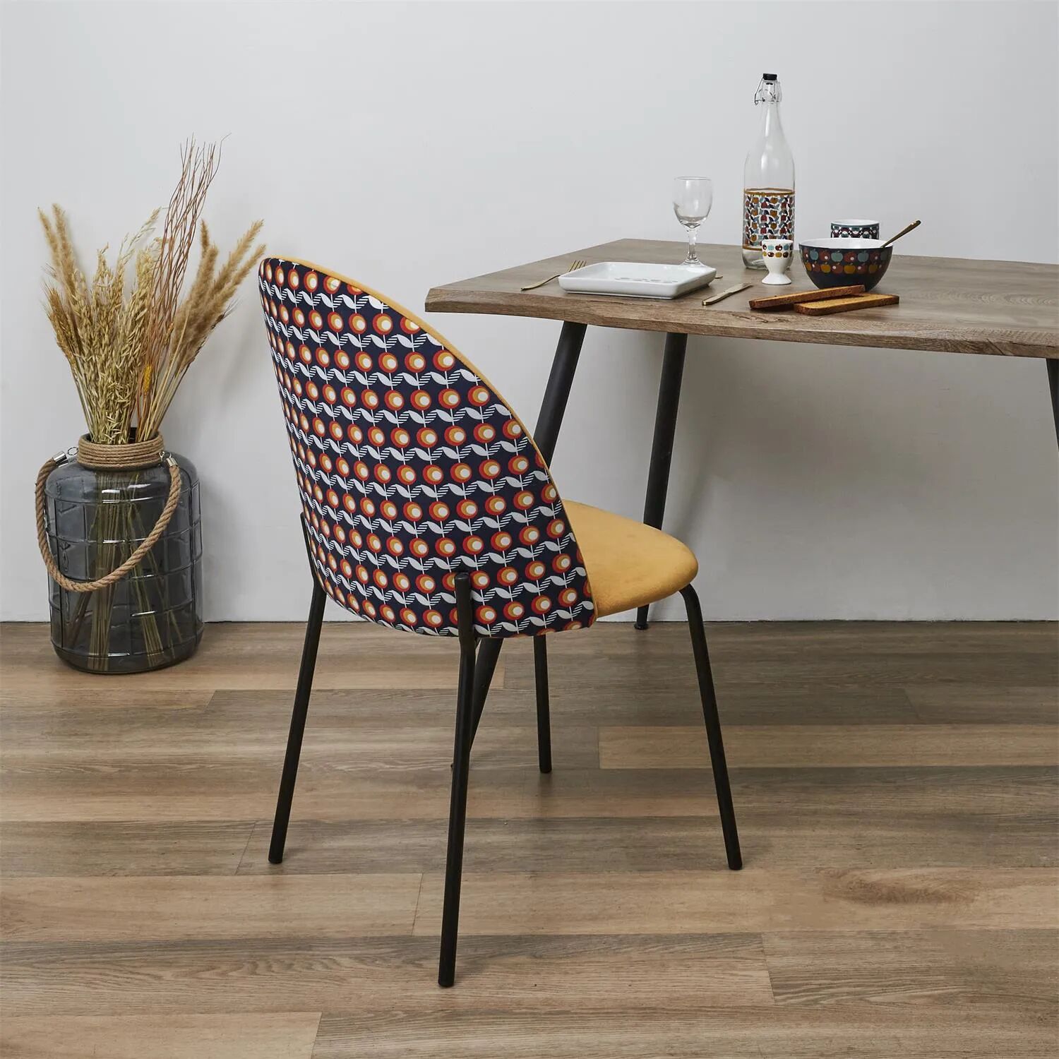 Flower Chaise Bicolore Retro - Moutarde