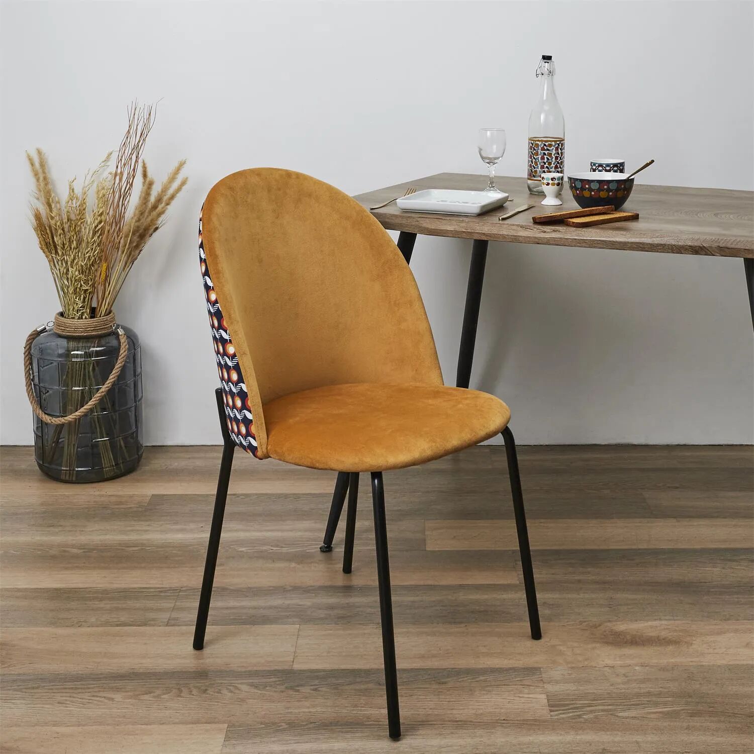 Flower Chaise Bicolore Retro - Moutarde