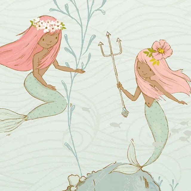 MERMAIDS Papier Peint Photo Murale Intissé – L 350 x 280 cm thumbnail 4