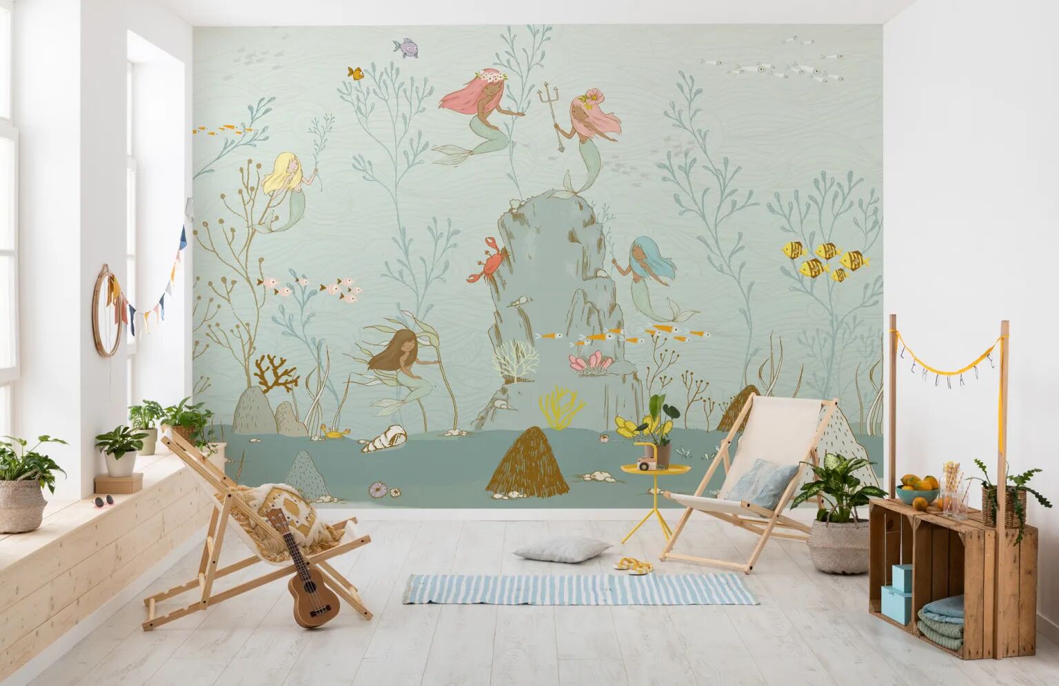 MERMAIDS Papier Peint Photo Murale Intissé – L 350 x 280 cm thumbnail 1