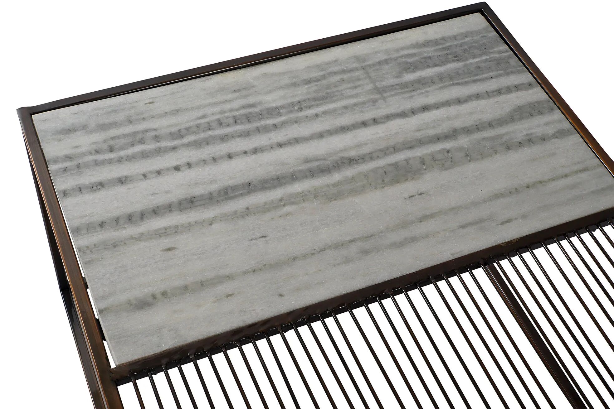 Table Café Carré En Métal Et Marbre 66x66x39 Cm