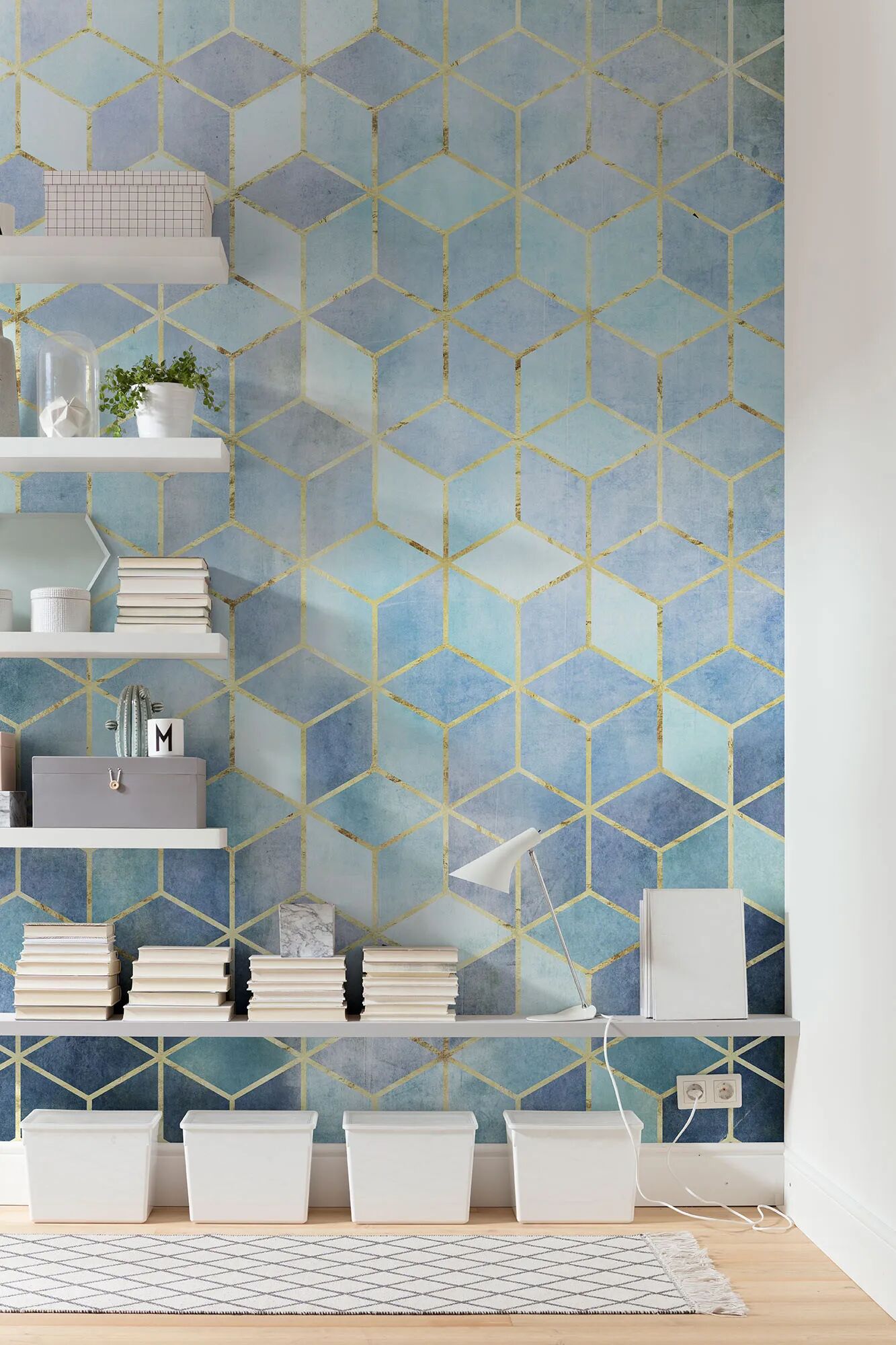 MOSAIK AZZURO Papier peint photo murale intissé – L 200 x H 250 cm