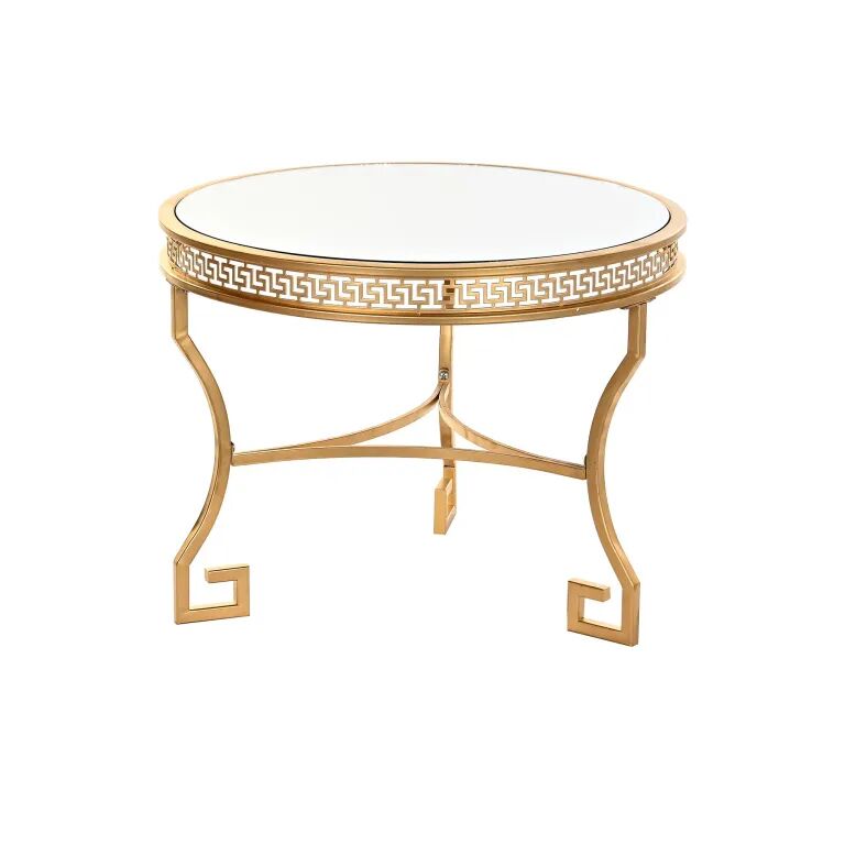 Table De Coin Doré En Métal Et Miroir 61 X 61 X 46 Cm