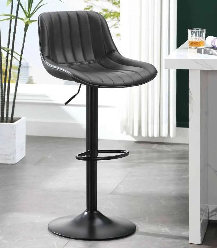 Asma Tabouret De Bar Réglable - Gris Noir