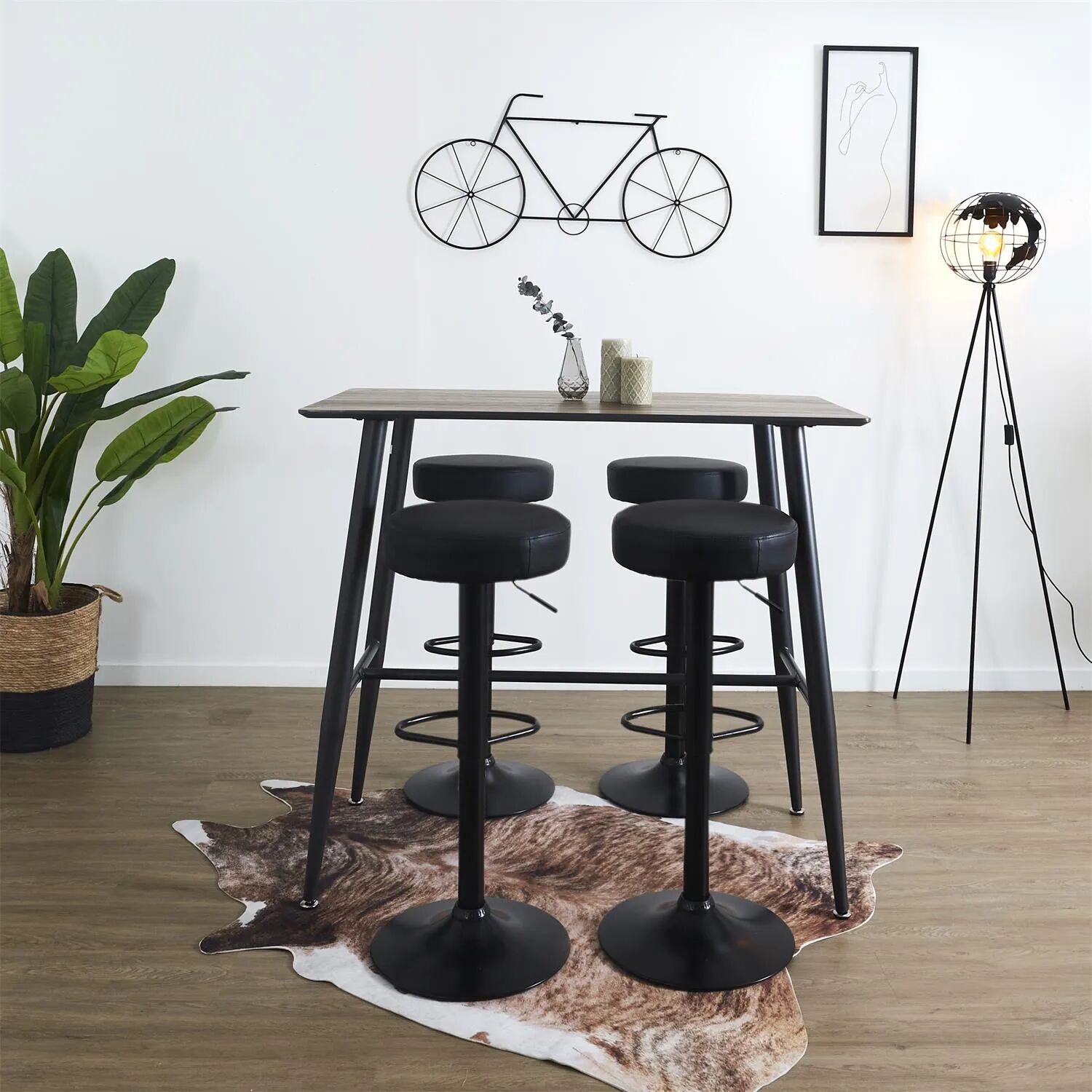 Zoro Table De Bar Haute À Manger 115 X 102 X 60 Cm
