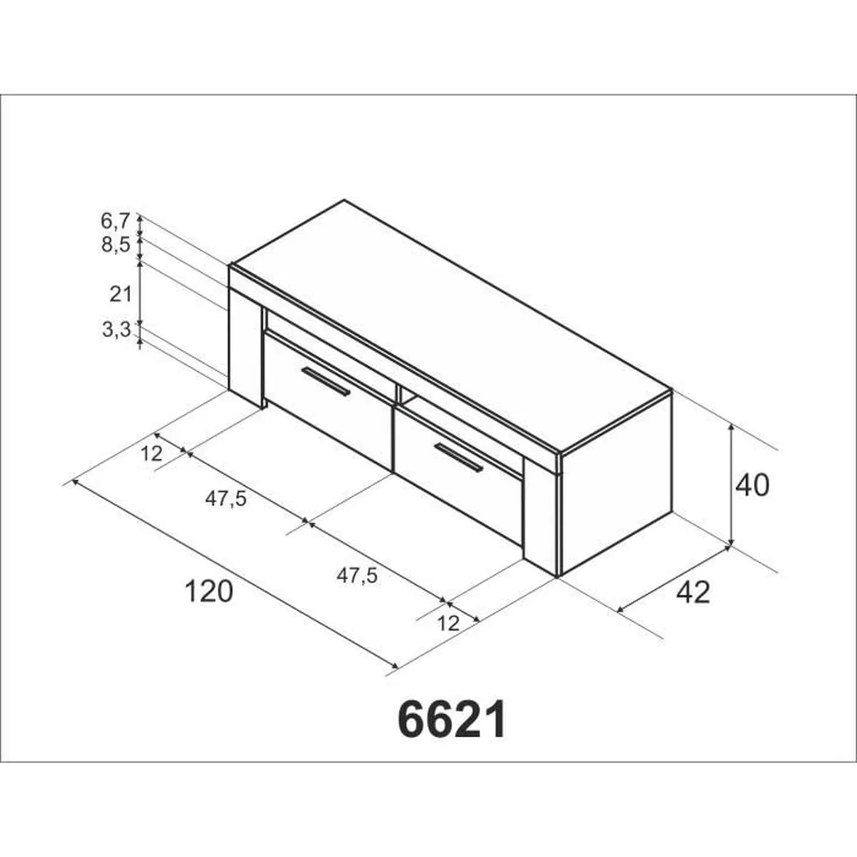 AMBIT meuble tv ( Blanc ) 120 cm thumbnail 3