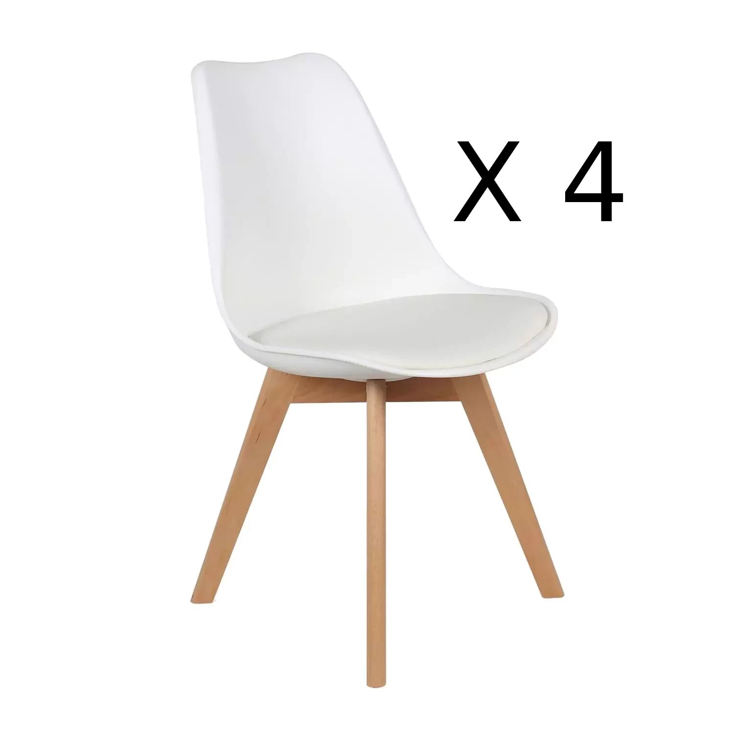 Lot De 4 Chaises Oslo - Blanc