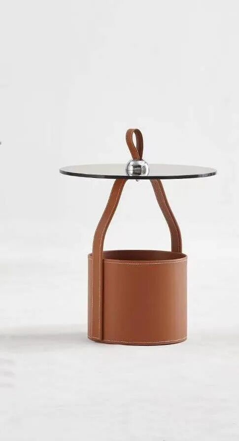Linda Table Dappoint En Similicuir - Terracota thumbnail 4