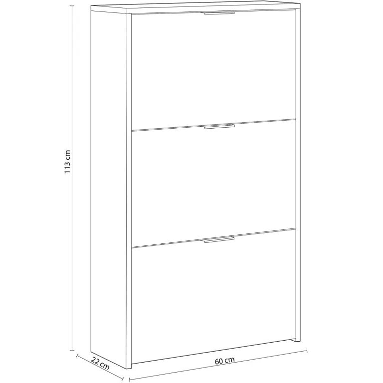 Lc Meuble À Chaussures 3 Portes Blanc